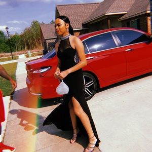 Black Gown with high slit